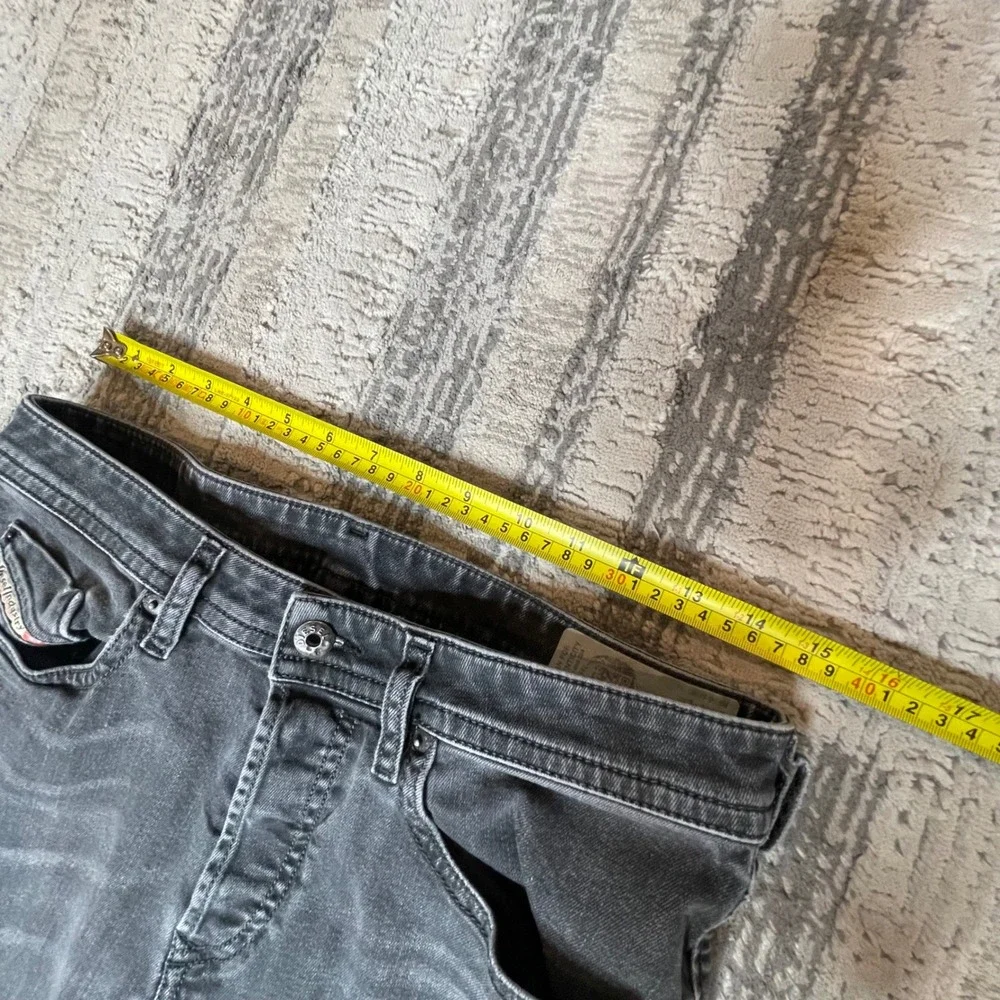 Diesel Buster Regular Slim-Tapered Jeans Mens‎ 30x32 Faded Black Fly Stretch